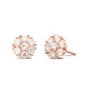 Shyne Collection 7pt Diamond Flower Studs - Shyne Jewelers Rose Gold Shyne Jewelers