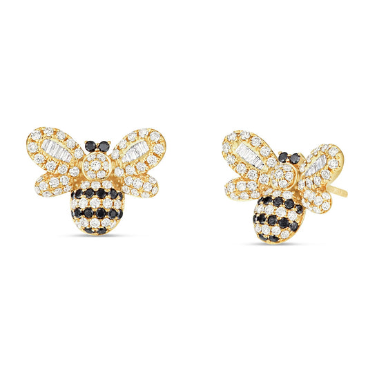 Shyne Collection Bumble Bee Diamond Studs - Shyne Jewelers Yellow Gold Shyne Jewelers