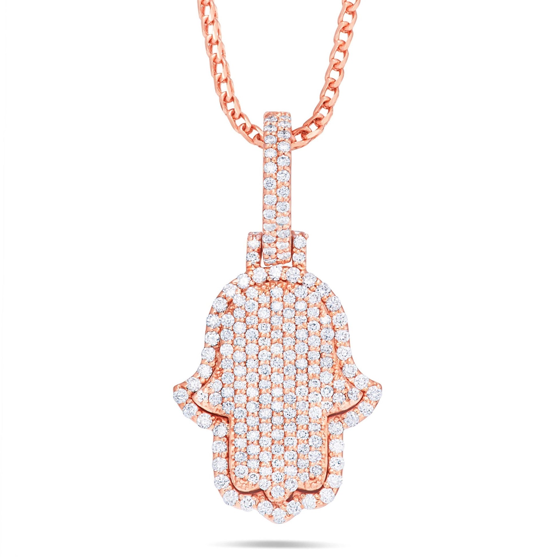 Shyne Collection Diamond Hamsa Pendant - Shyne Jewelers Rose Gold Shyne Jewelers