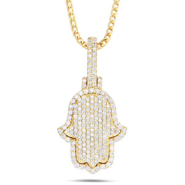 Shyne Collection Diamond Hamsa Pendant - Shyne Jewelers Yellow Gold Shyne Jewelers