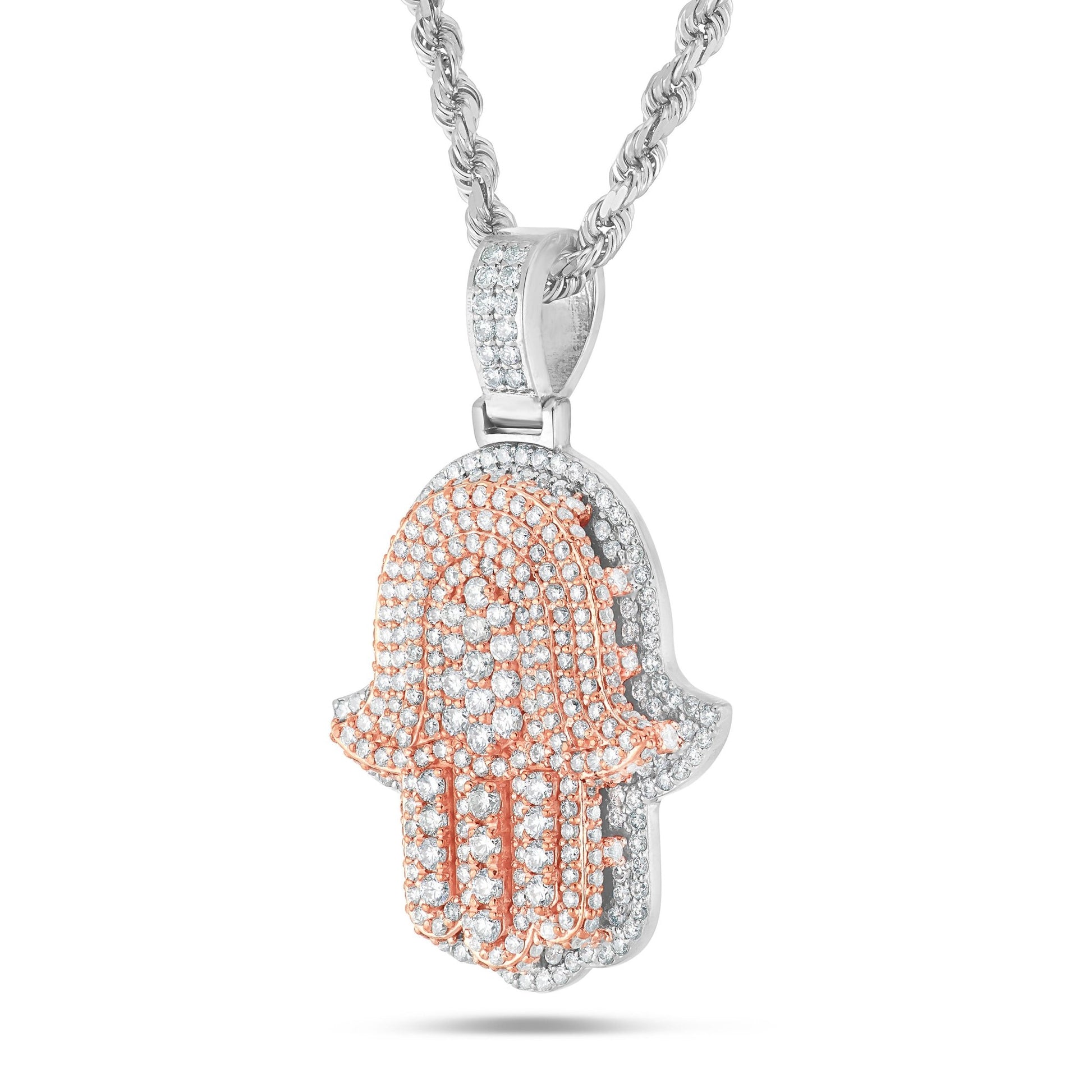 Shyne Collection Diamond Hamsa Pendant - Shyne Jewelers Rose & White Gold Shyne Jewelers