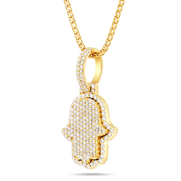 Shyne Collection Diamond Hamsa Pendant - Shyne Jewelers Yellow Gold Shyne Jewelers