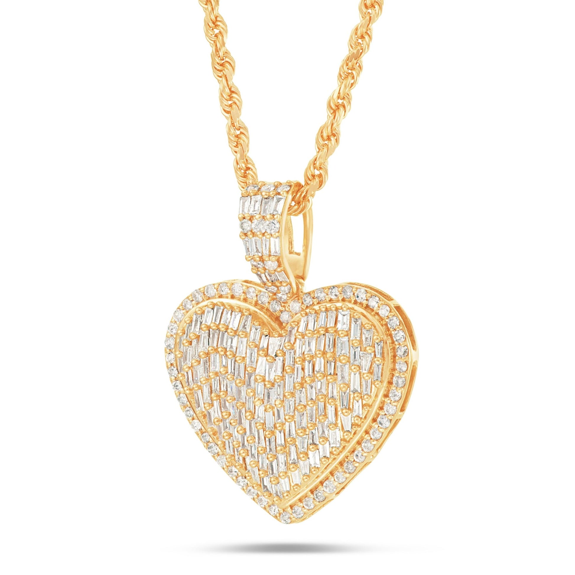 Shyne Collection Diamond Heart Pendant - Shyne Jewelers PE1M8729G Yellow Gold Shyne Jewelers