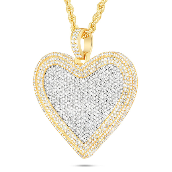 Shyne Collection Diamond Heart Pendant, Large - Shyne Jewelers Yellow Gold Shyne Jewelers
