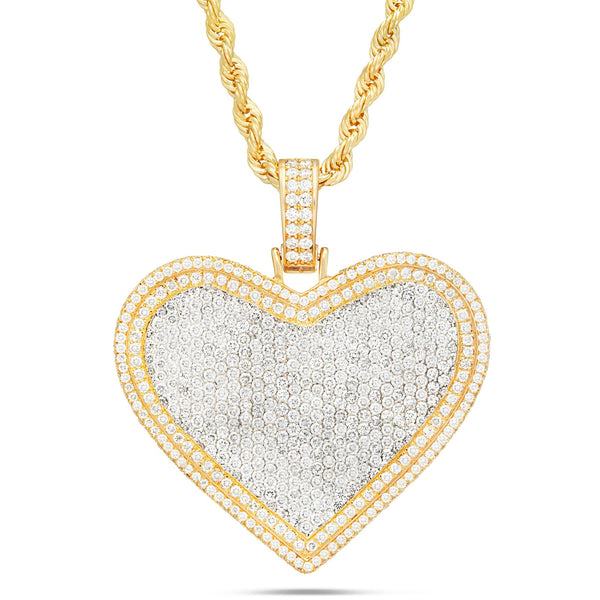 Shyne Collection Diamond Heart Pendant, Medium - Shyne Jewelers Yellow Gold Shyne Jewelers