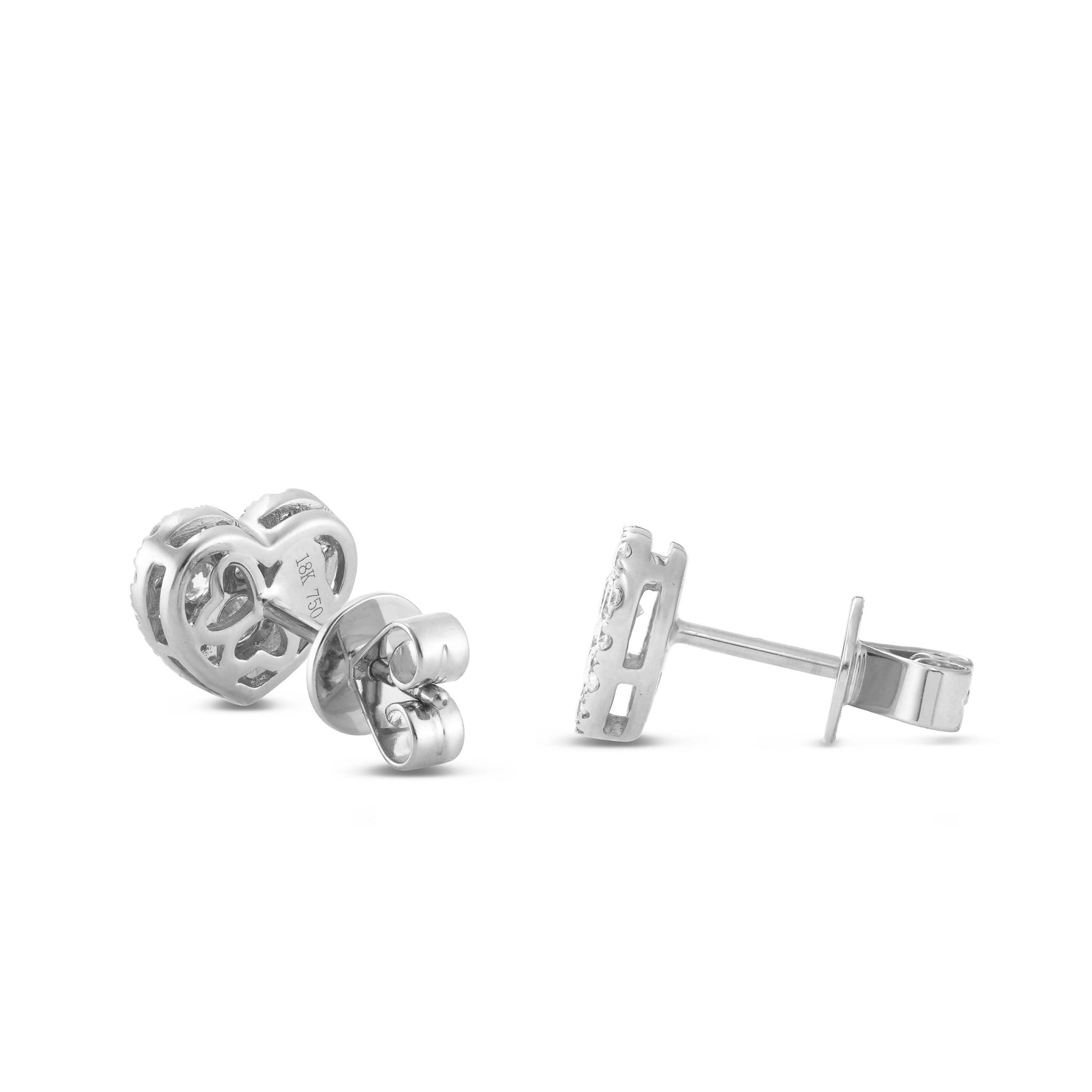 Shyne Collection Diamond Heart Studs - Shyne Jewelers White Gold Shyne Jewelers