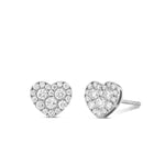 Shyne Collection Diamond Heart Studs - Shyne Jewelers White Gold Shyne Jewelers
