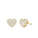 Shyne Collection Diamond Heart Studs - Shyne Jewelers Yellow Gold Shyne Jewelers