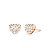 Shyne Collection Diamond Heart Studs - Shyne Jewelers Rose Gold Shyne Jewelers