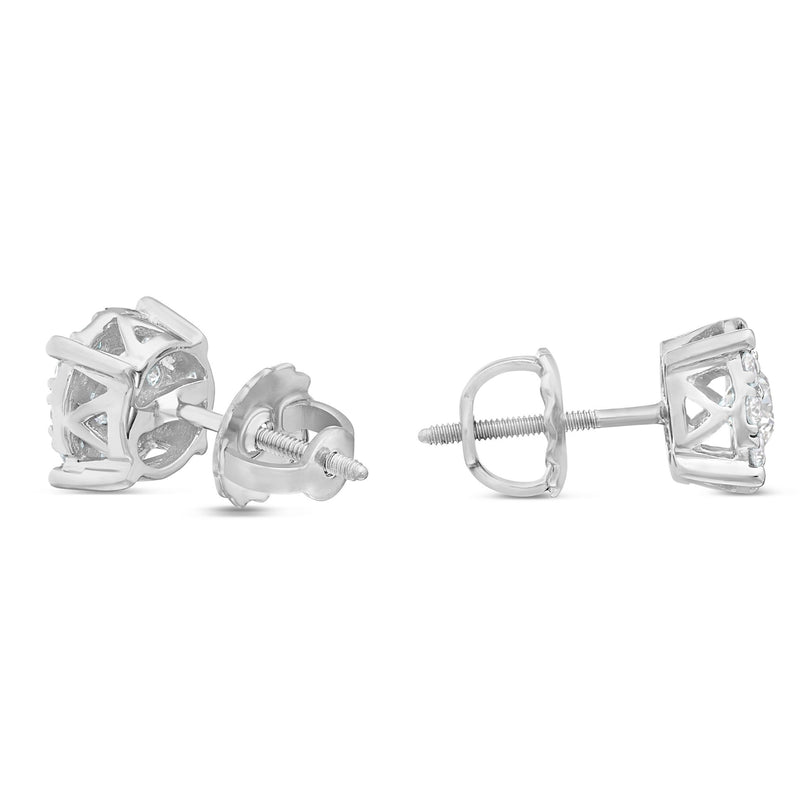 Shyne Collection Diamond Illusion Studs - Shyne Jewelers White Gold Shyne Jewelers