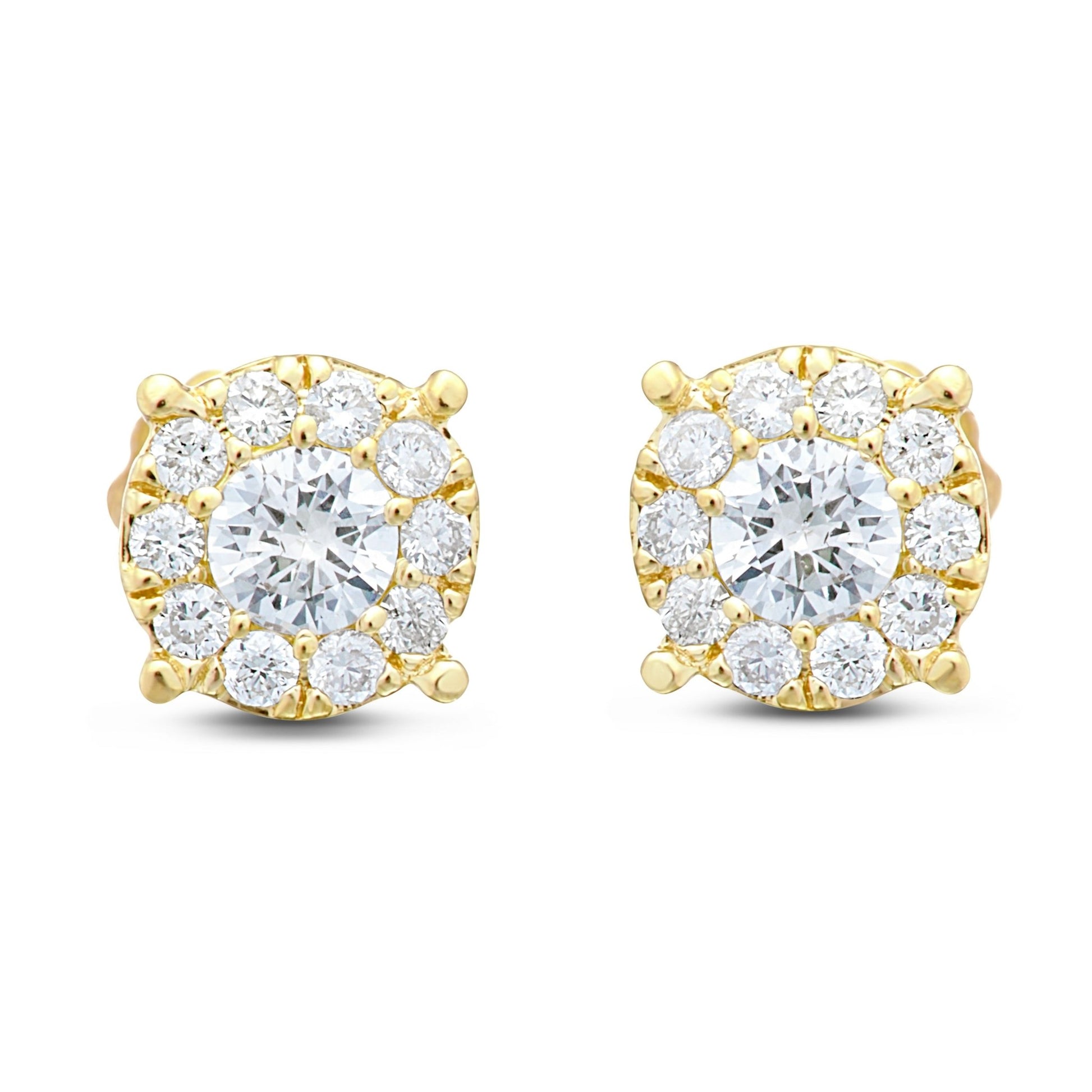 Shyne Collection Diamond Illusion Studs - Shyne Jewelers Yellow Gold Shyne Jewelers