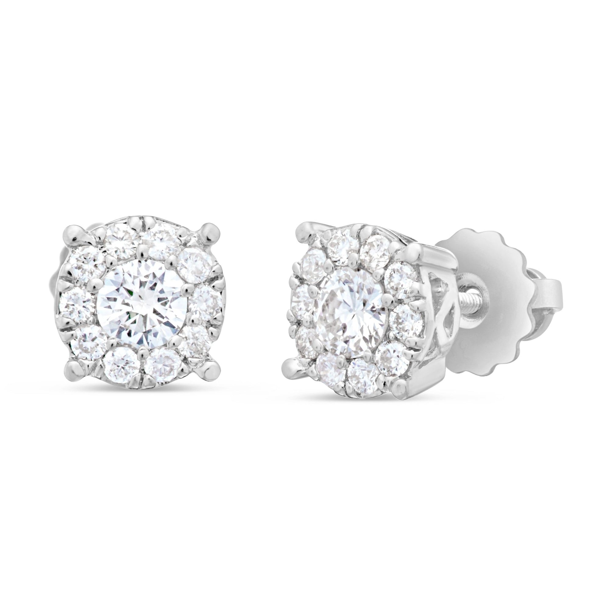 Shyne Collection Diamond Illusion Studs - Shyne Jewelers White Gold Shyne Jewelers