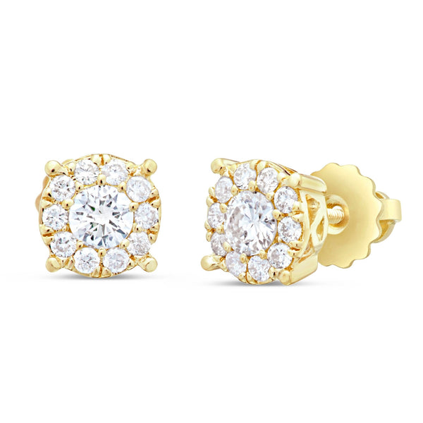 Shyne Collection Diamond Illusion Studs - Shyne Jewelers Yellow Gold Shyne Jewelers