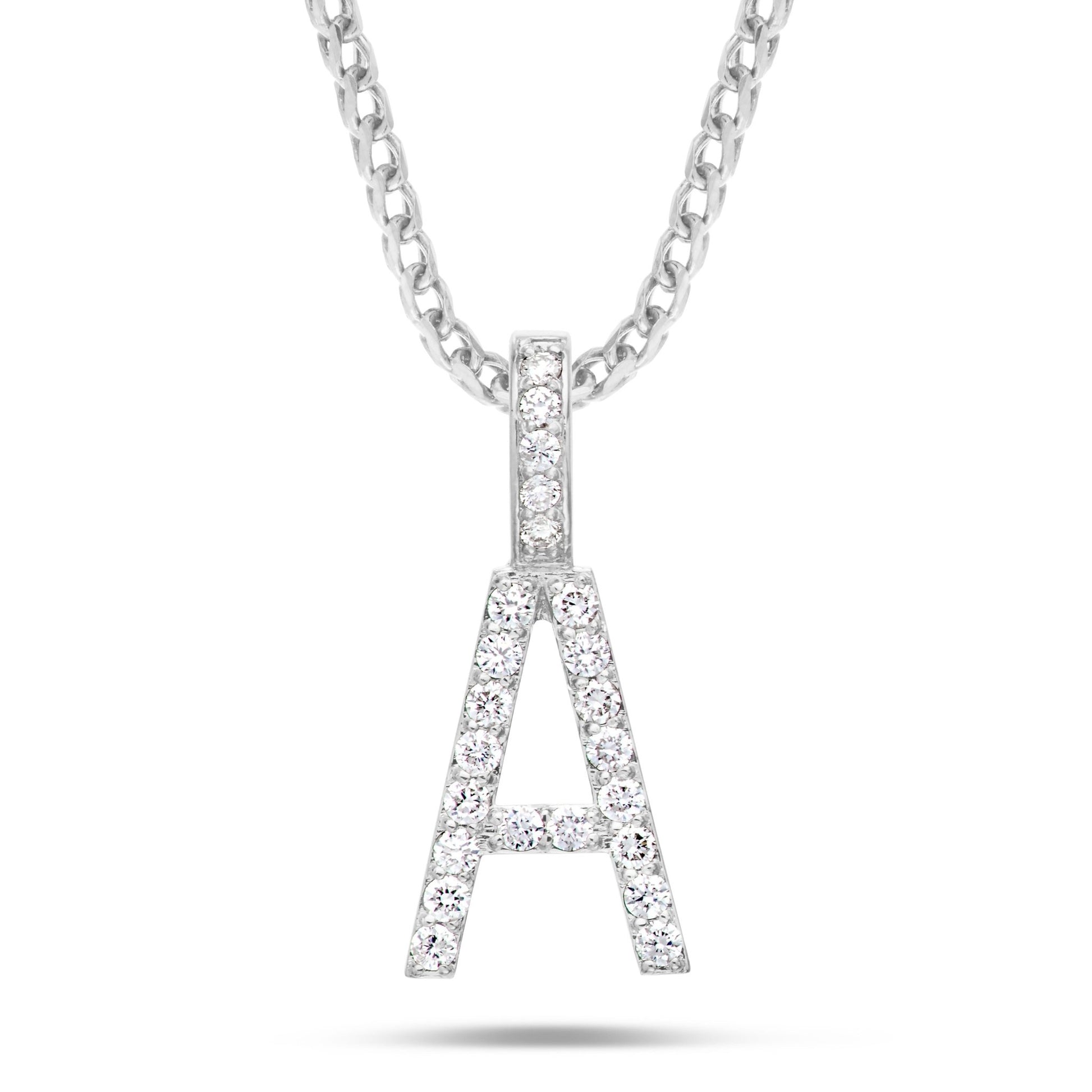 Shyne Collection Diamond Initial Pendant - Shyne Jewelers White Gold A Shyne Jewelers