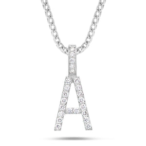 Shyne Collection Diamond Initial Pendant - Shyne Jewelers White Gold A Shyne Jewelers