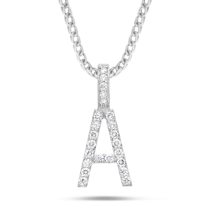 Shyne Collection Diamond Initial Pendant - Shyne Jewelers White Gold A Shyne Jewelers