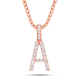 Shyne Collection Diamond Initial Pendant - Shyne Jewelers Rose Gold A Shyne Jewelers