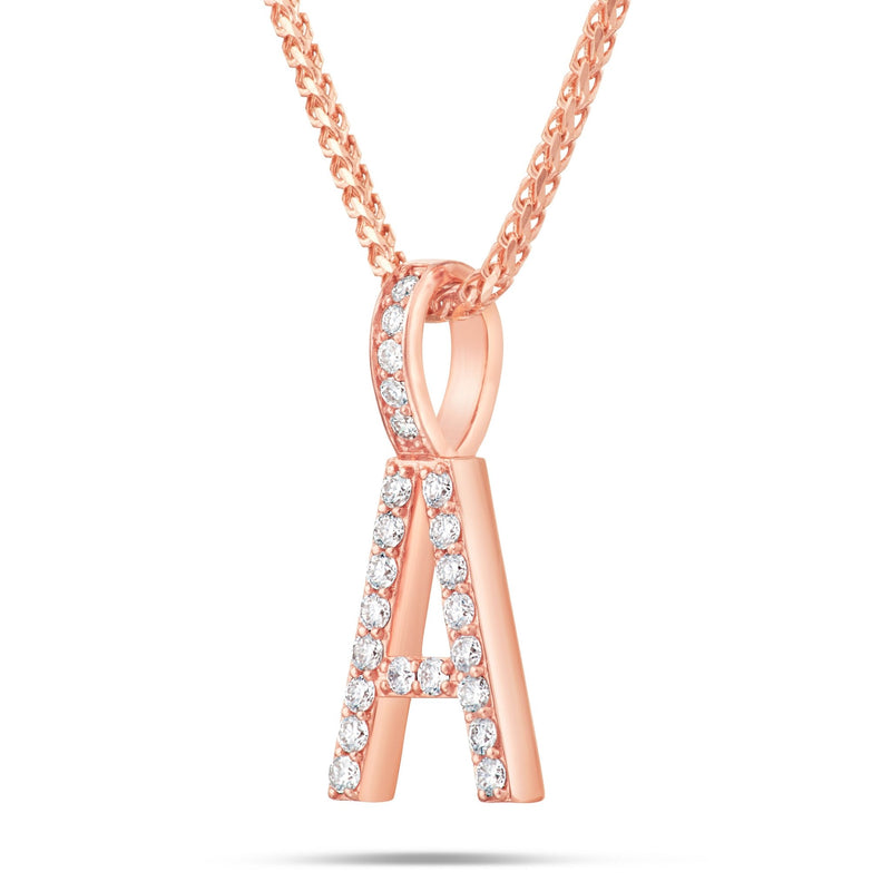 Shyne Collection Diamond Initial Pendant - Shyne Jewelers White Gold A Shyne Jewelers