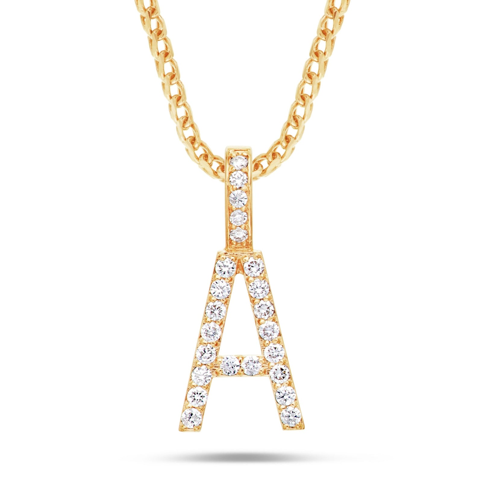 Dazzlingrock Collection 0.05 Carat Diamond Initial 'a' Pendant - 10K Yellow Gold With 18" Chain