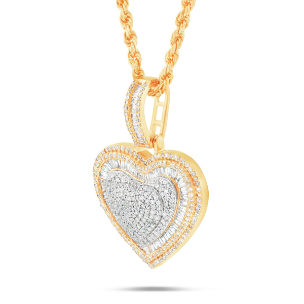 Shyne Collection Heart Diamond Pendant - Shyne Jewelers PE1W0369G Yellow & White Gold Shyne Jewelers