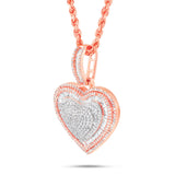 Shyne Collection Heart Diamond Pendant - Shyne Jewelers PE1W0369G Rose & White Gold Shyne Jewelers