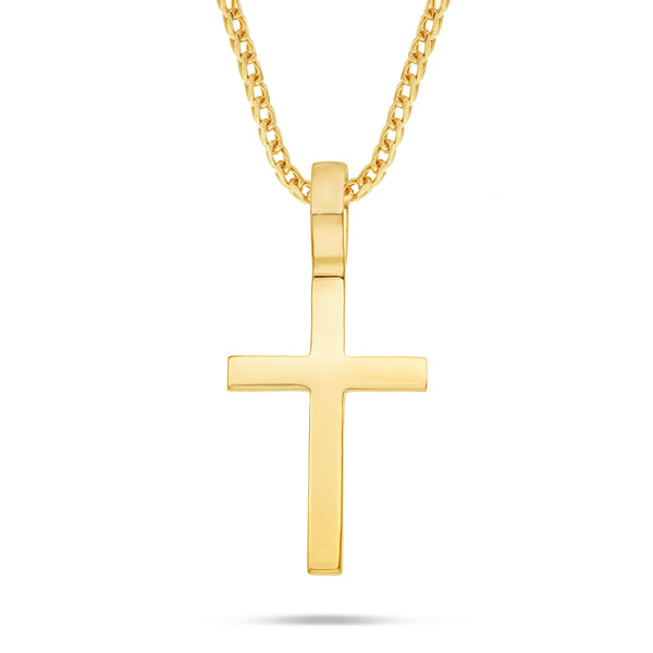 Shyne Collection Small Gold Cross Pendant - Shyne Jewelers Yellow Gold Shyne Jewelers