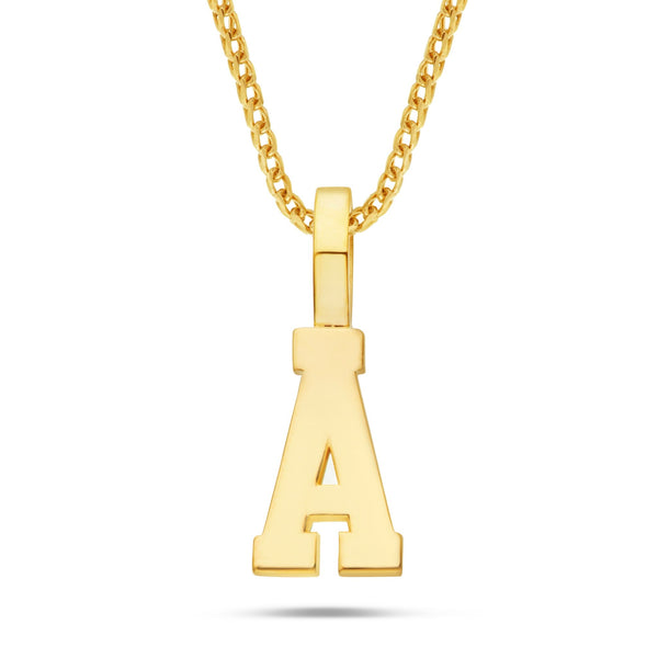 Shyne Collection Varsity Initial Pendant - Shyne Jewelers Yellow Gold A Shyne Jewelers