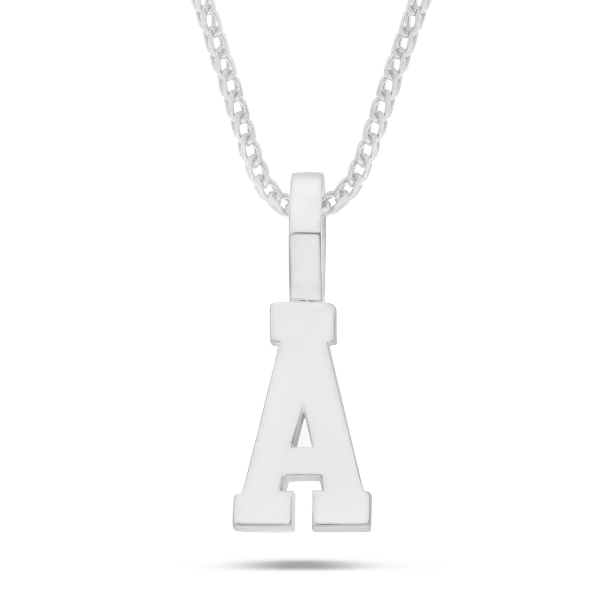 Shyne Collection Varsity Initial Pendant - Shyne Jewelers White Gold A Shyne Jewelers