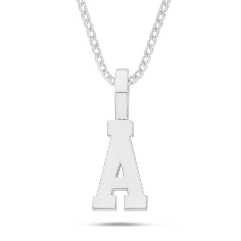 Shyne Collection Varsity Initial Pendant - Shyne Jewelers White Gold A Shyne Jewelers