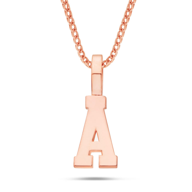 Shyne Collection Varsity Initial Pendant - Shyne Jewelers Rose Gold A Shyne Jewelers