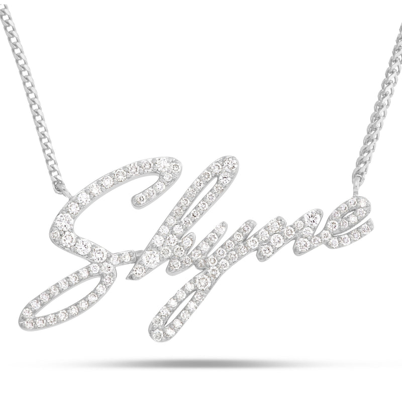 Shyne Logo Diamond Necklace - Shyne Jewelers 165-00153 White Gold Shyne Jewelers