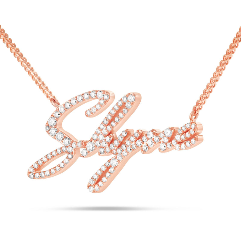 Shyne Logo Diamond Necklace - Shyne Jewelers 165-00154 Rose Gold Shyne Jewelers