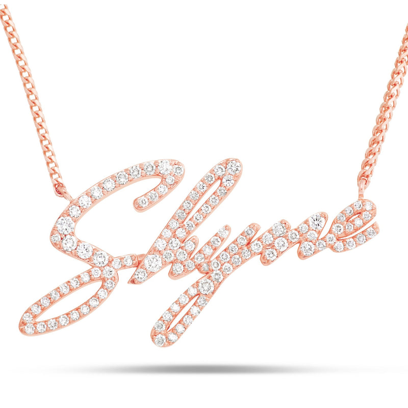 Shyne Logo Diamond Necklace - Shyne Jewelers 165-00154 Rose Gold Shyne Jewelers