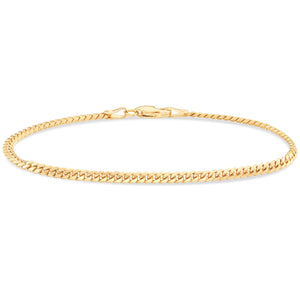 Solid Cuban Bracelet, 2.6mm - Shyne Jewelers Yellow Gold 6 Shyne Jewelers