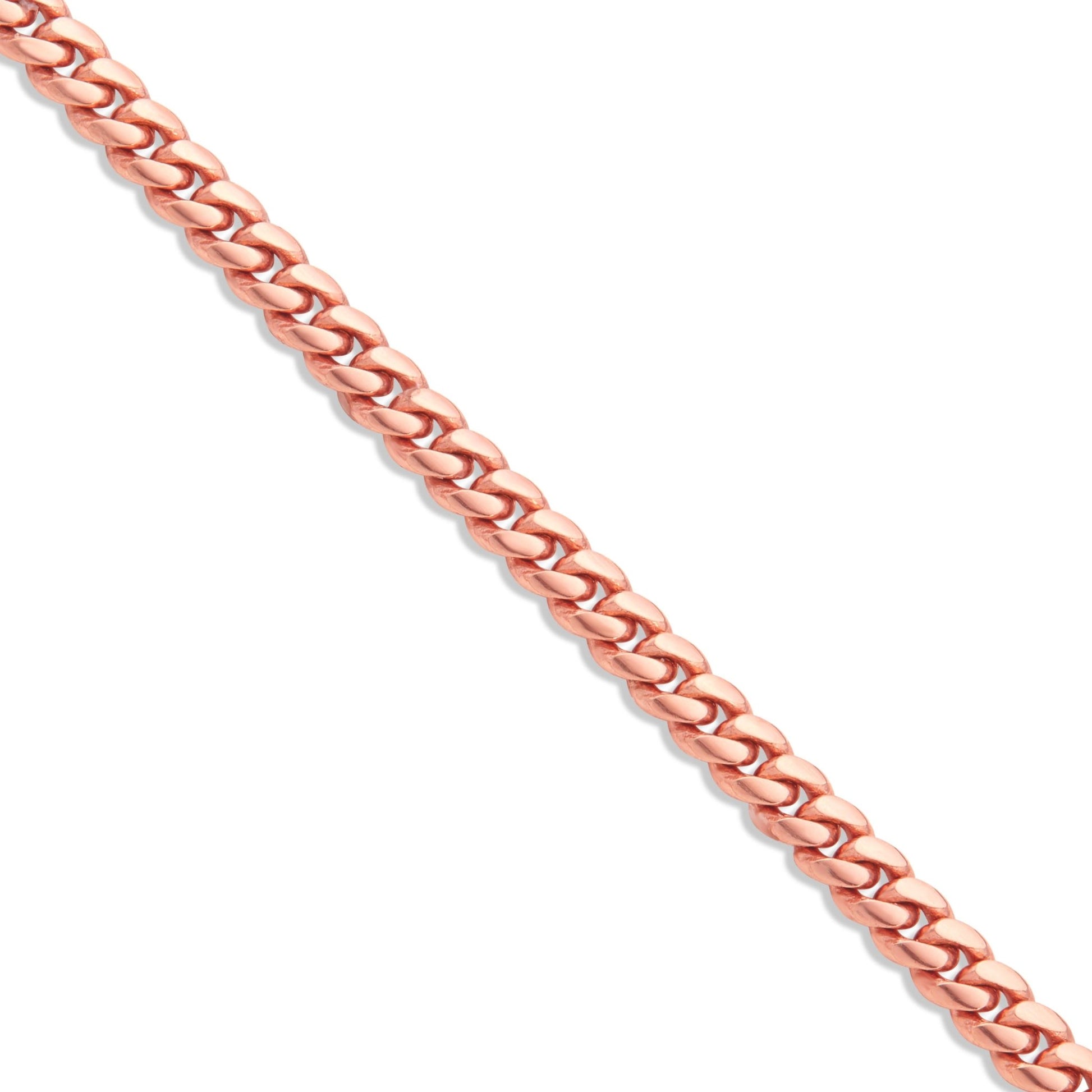 Solid Cuban Bracelet, 2.6mm - Shyne Jewelers Rose Gold 6 Shyne Jewelers