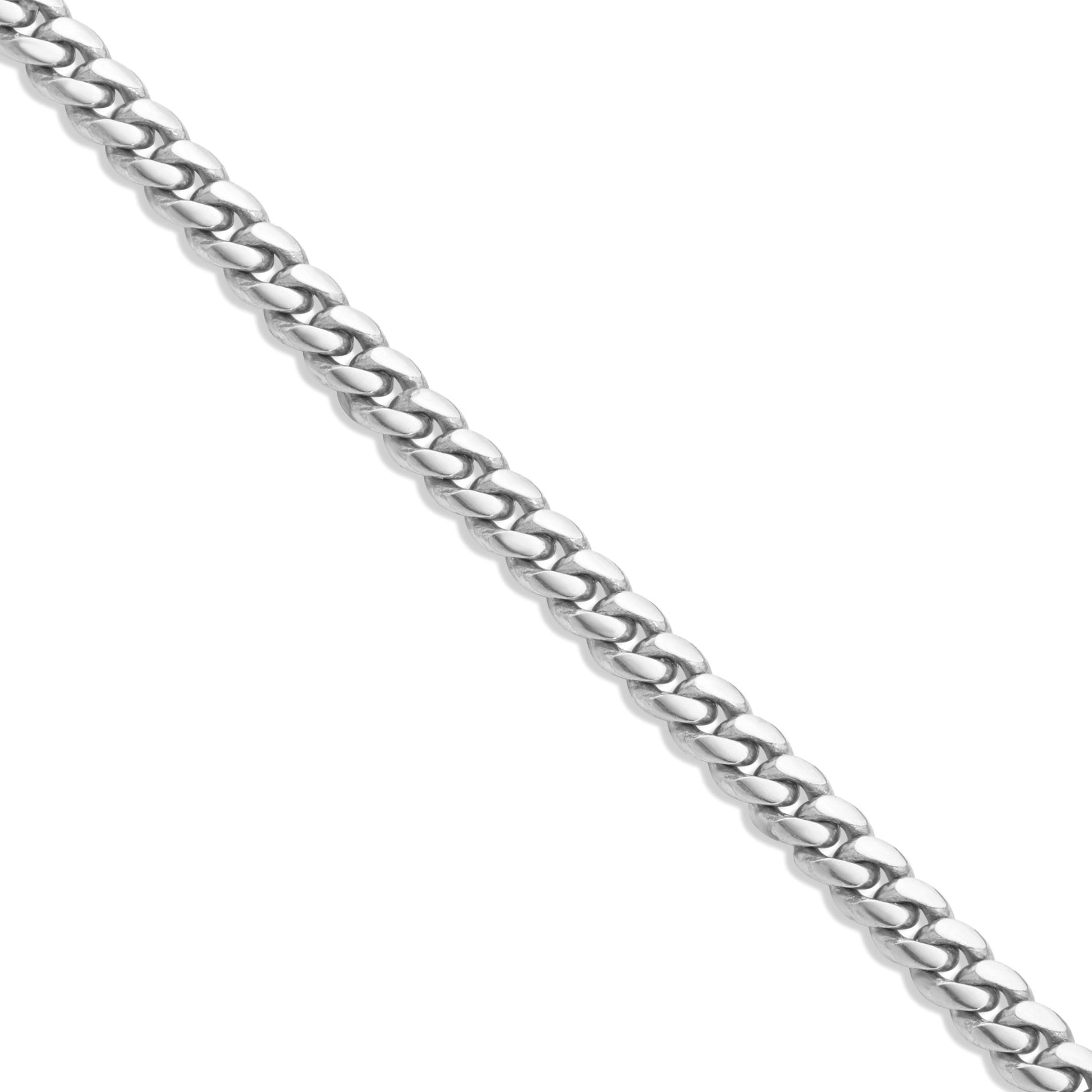 Solid Cuban Bracelet, 2.6mm - Shyne Jewelers White Gold 6 Shyne Jewelers