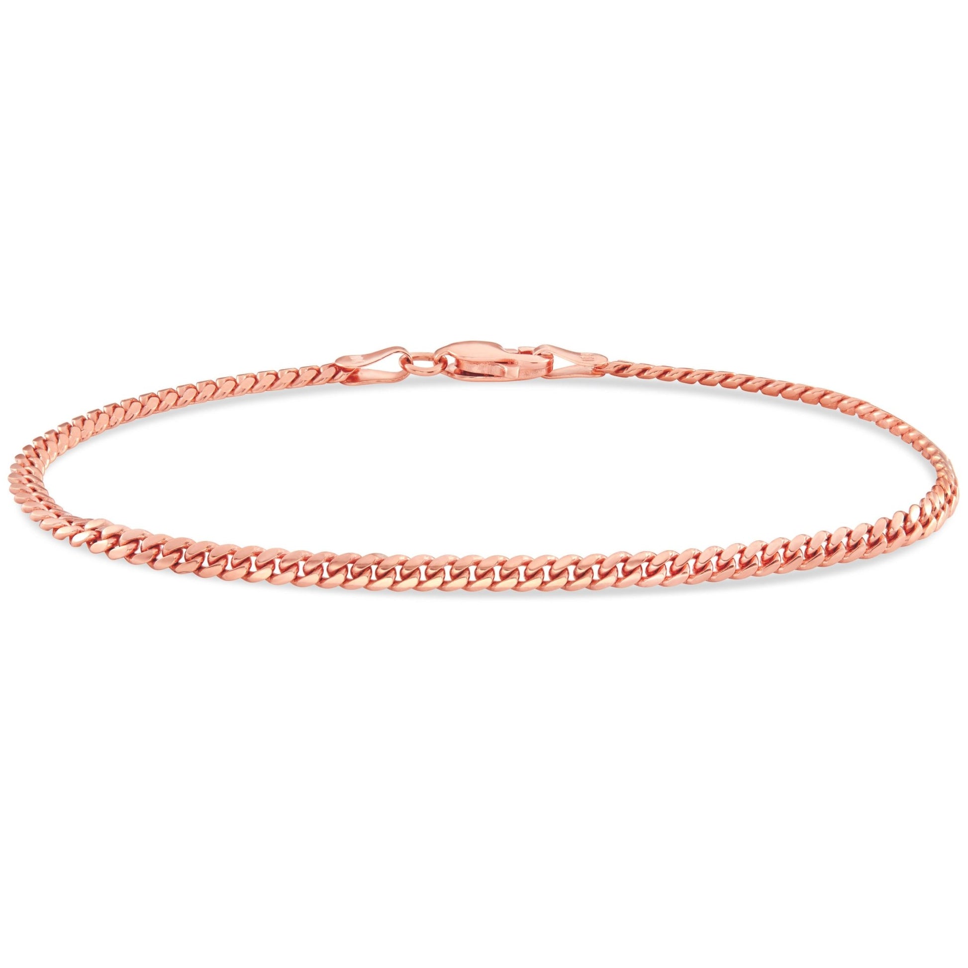 Solid Cuban Bracelet, 2.6mm - Shyne Jewelers Rose Gold 6 Shyne Jewelers