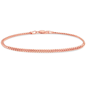 Solid Cuban Bracelet, 2.6mm - Shyne Jewelers Rose Gold 6 Shyne Jewelers