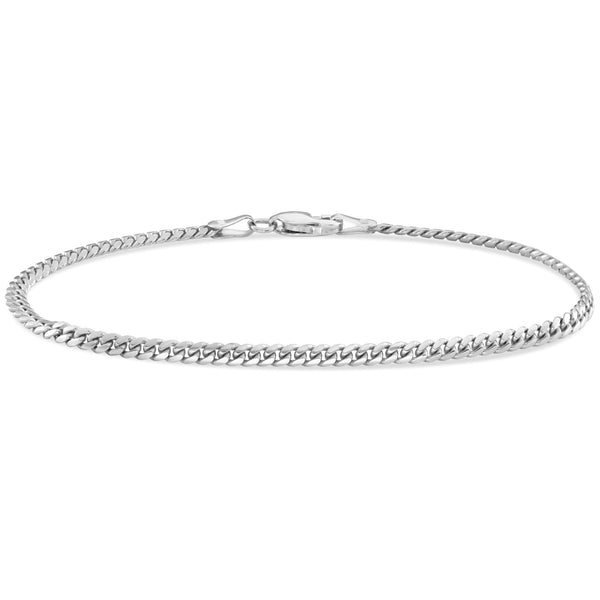 Solid Cuban Bracelet, 2.6mm - Shyne Jewelers White Gold 6 Shyne Jewelers