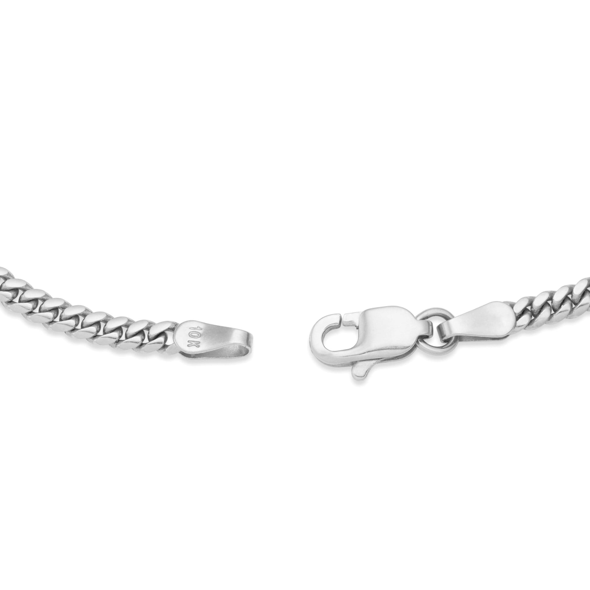 Solid Cuban Bracelet, 2.6mm - Shyne Jewelers White Gold 6 Shyne Jewelers