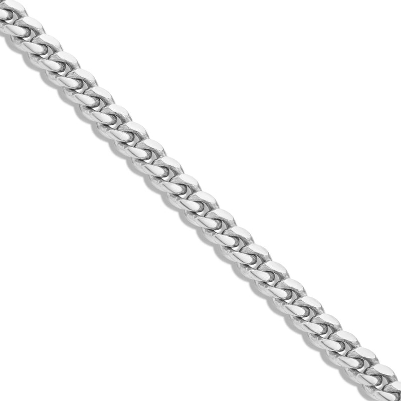 Solid Cuban Bracelet, 3.1 mm - Shyne Jewelers White Gold 6" Shyne Jewelers