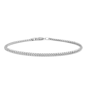 Solid Cuban Bracelet, 3.1 mm - Shyne Jewelers White Gold 6