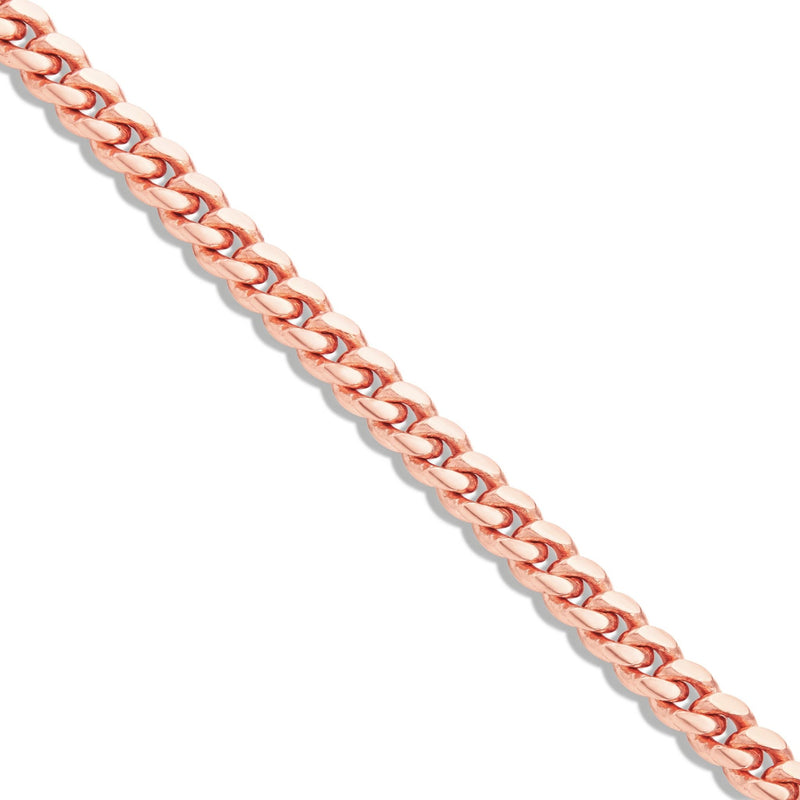 Solid Cuban Bracelet, 3.1 mm - Shyne Jewelers Rose Gold 6" Shyne Jewelers