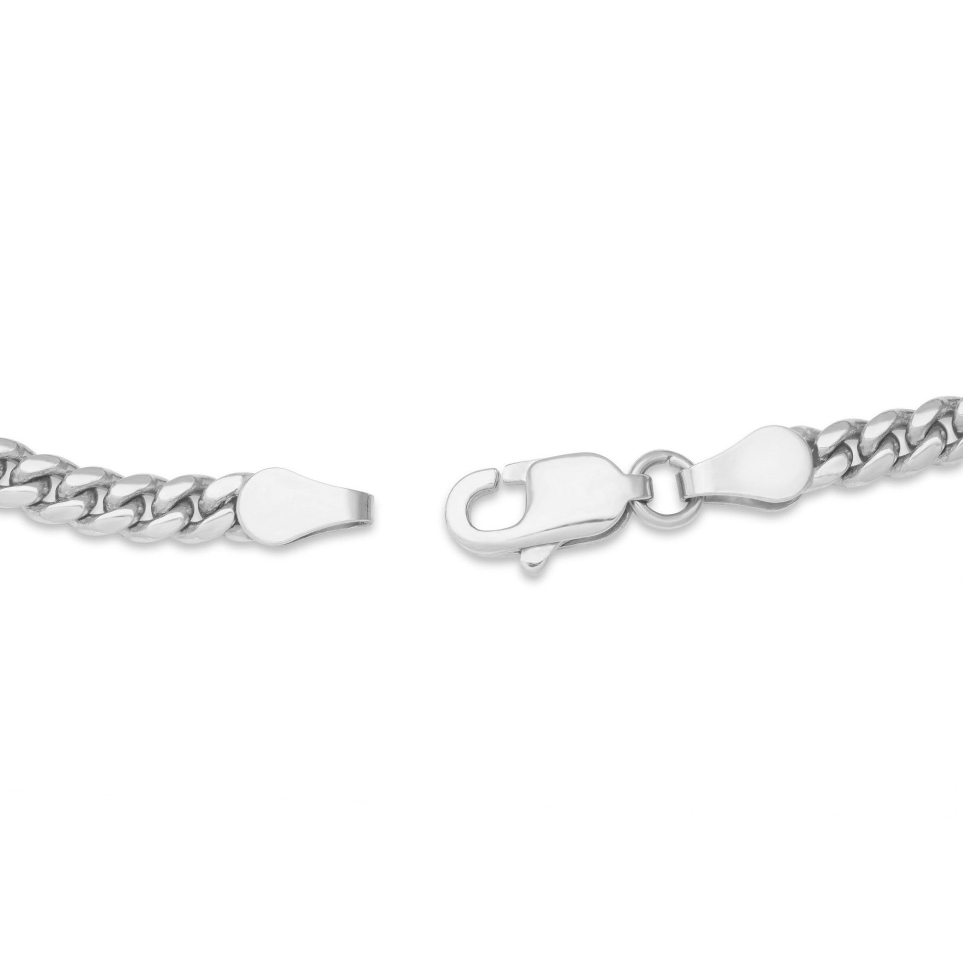 Solid Cuban Bracelet, 3.1 mm - Shyne Jewelers White Gold 6" Shyne Jewelers