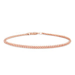 Solid Cuban Bracelet, 3.1 mm - Shyne Jewelers Rose Gold 6