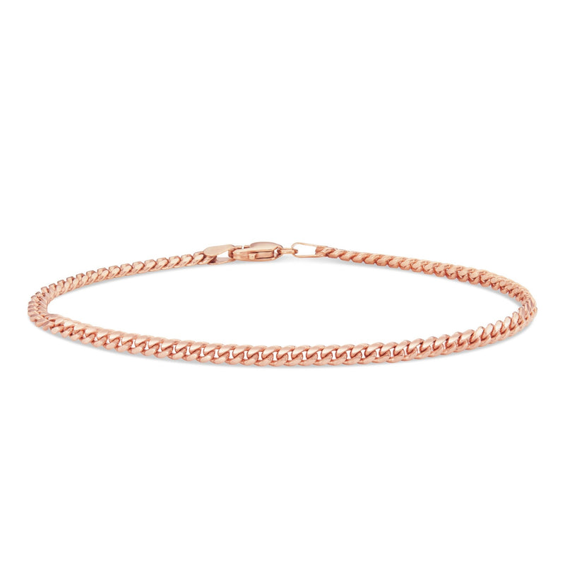 Solid Cuban Bracelet, 3.1 mm - Shyne Jewelers Rose Gold 6" Shyne Jewelers