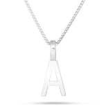 Solid Gold Initial Pendant - Shyne Jewelers White Gold A Shyne Jewelers