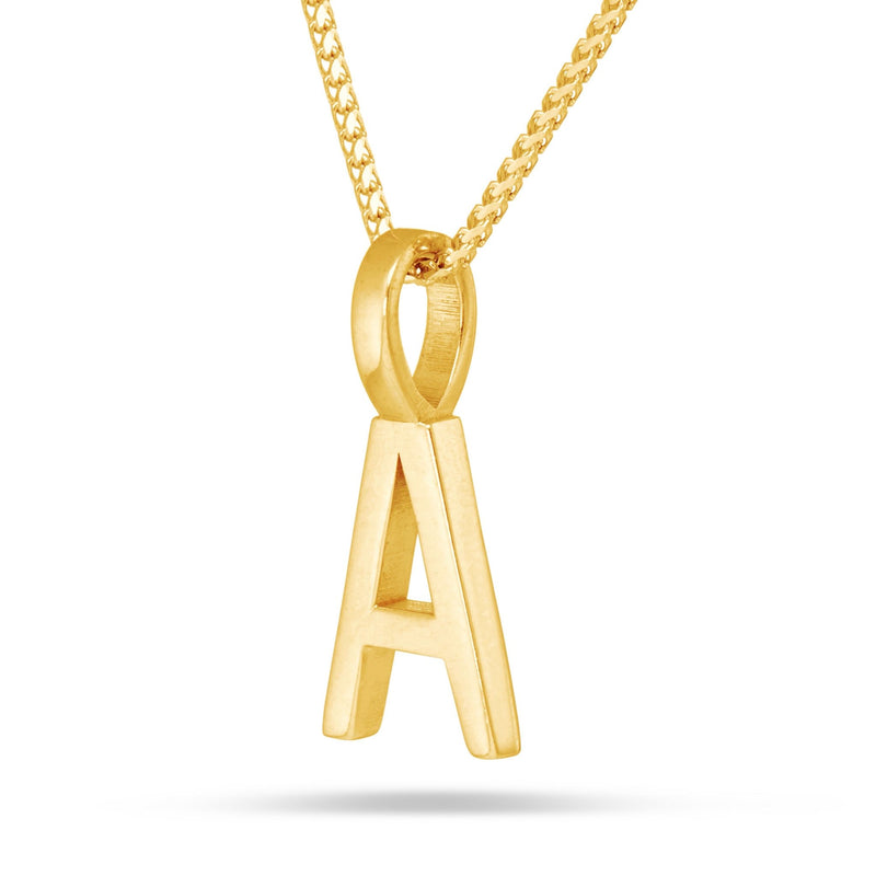 Solid Gold Initial Pendant - Shyne Jewelers Yellow Gold A Shyne Jewelers