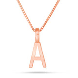 Solid Gold Initial Pendant - Shyne Jewelers Rose Gold A Shyne Jewelers