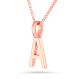 Solid Gold Initial Pendant - Shyne Jewelers Rose Gold A Shyne Jewelers
